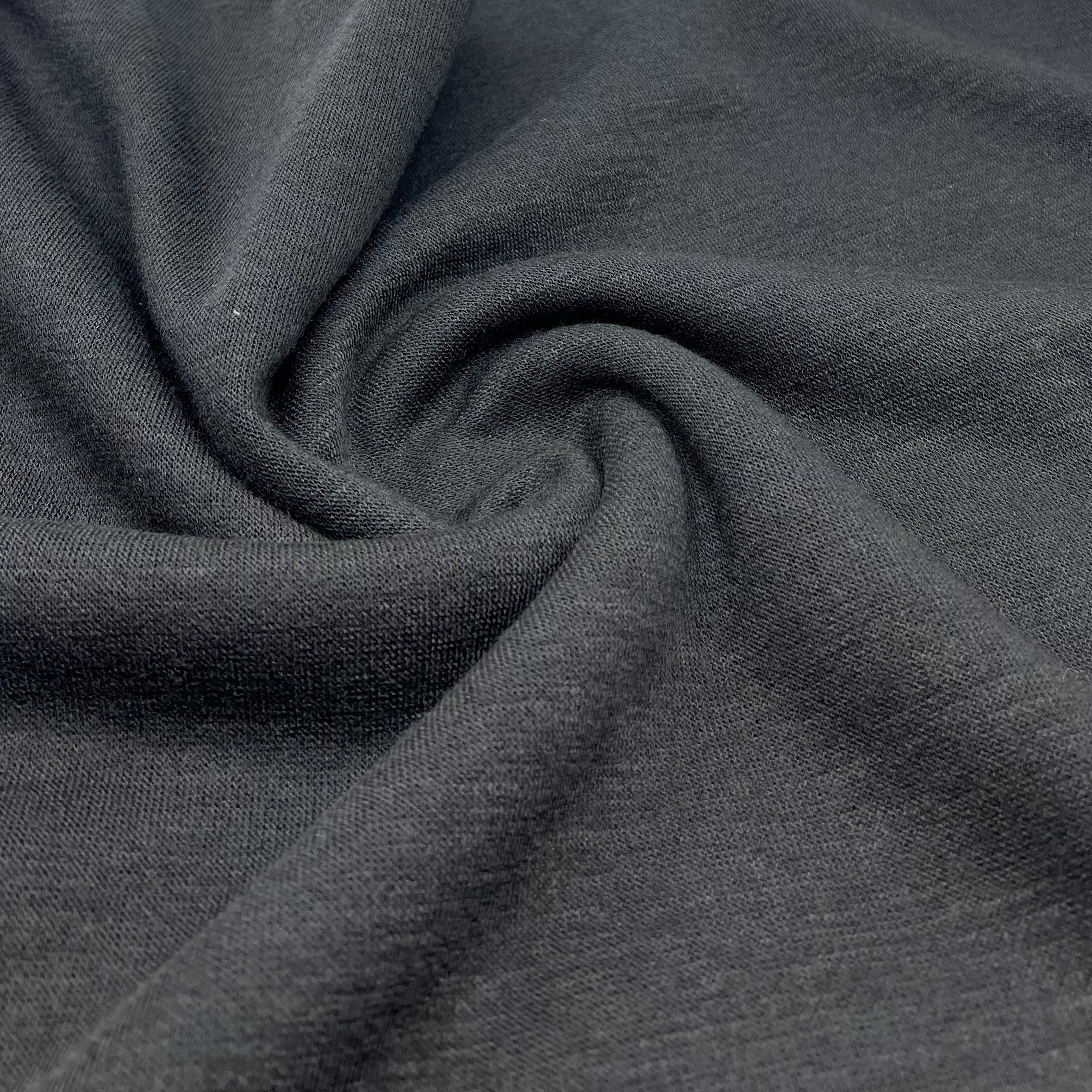 Black Viscose Knitted Jersey Fabric 260GSM 2 Way Stretch